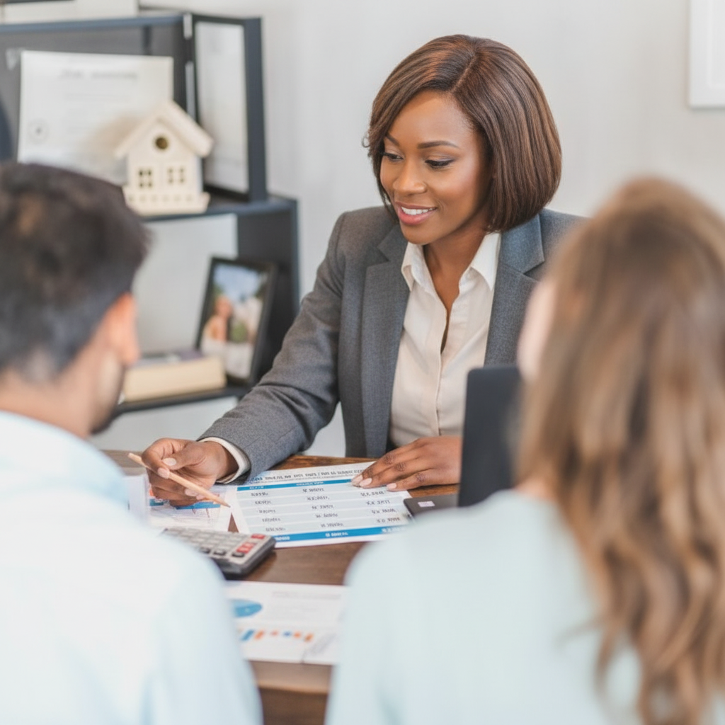 real estate agent explaining contract